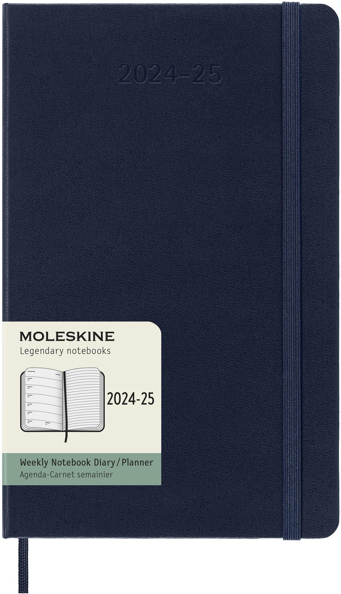 MOLESKINE 2024-2025 L, kemény fedeles, kék Határidőnapló
