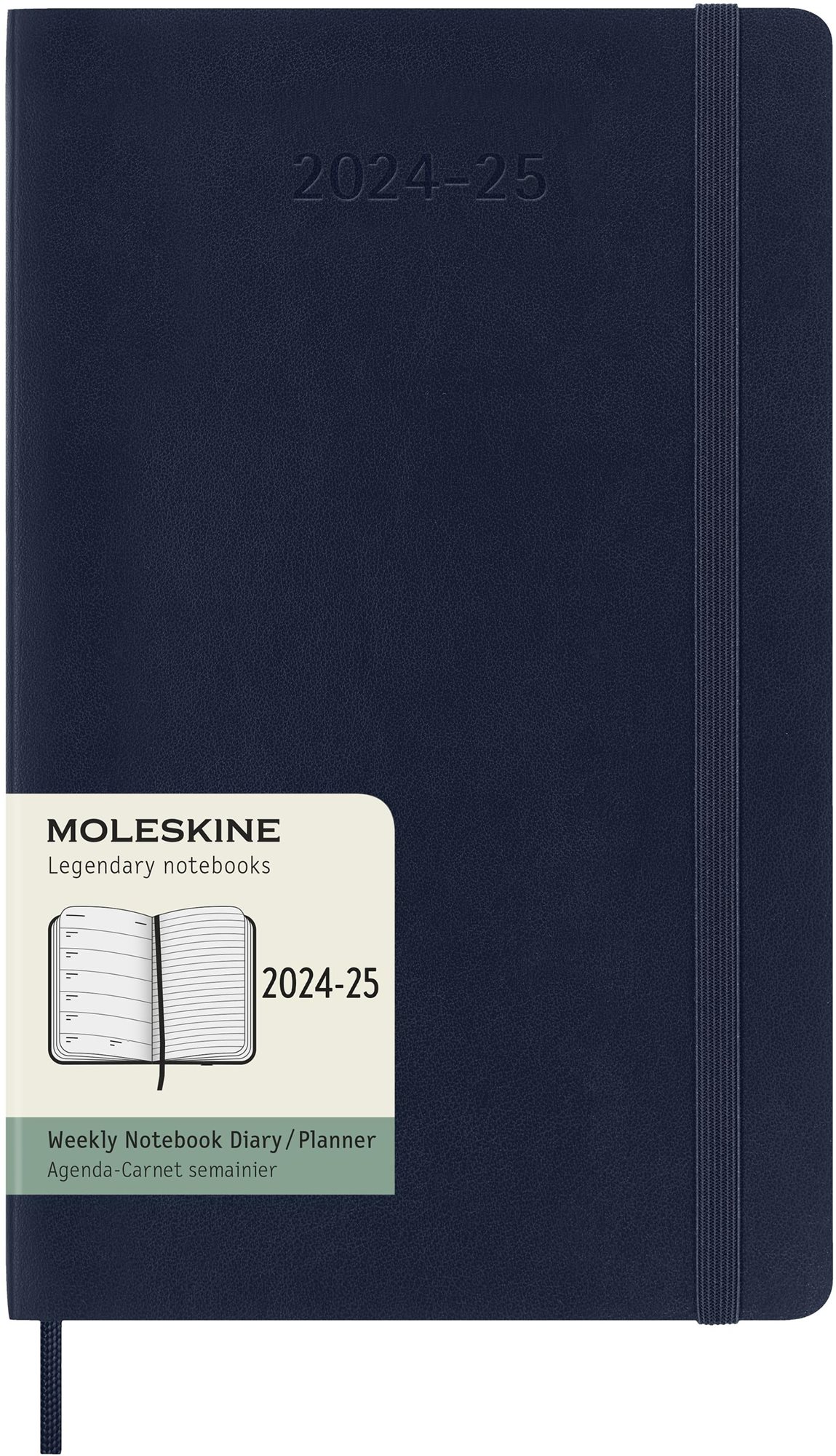 MOLESKINE 2024-2025 L, puha fedeles, kék Határidőnapló