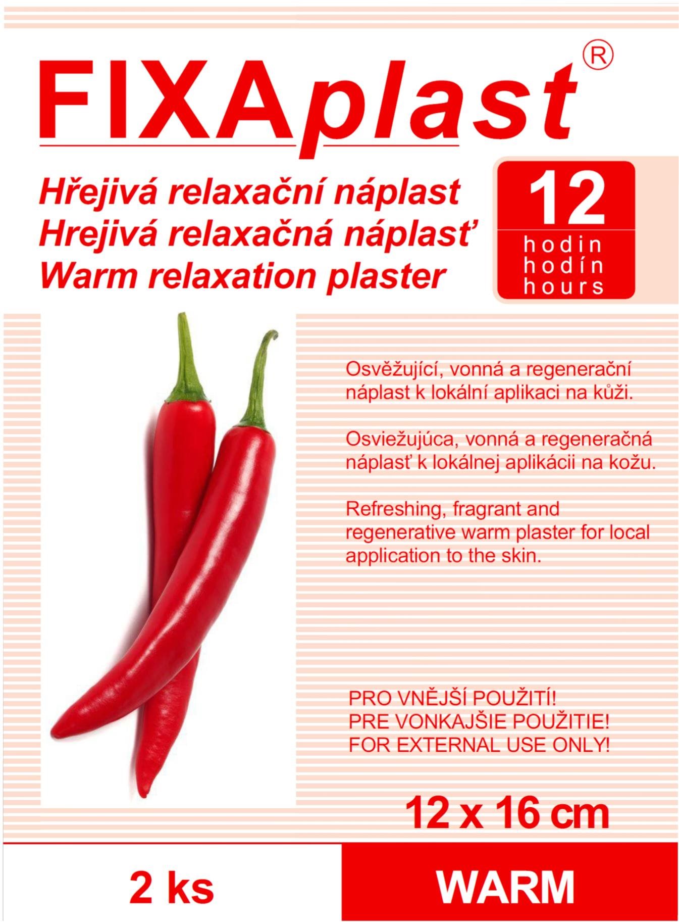 FIXAPLAST náplasť WARM hrejivá 12 × 16 cm 2 ks Náplasť