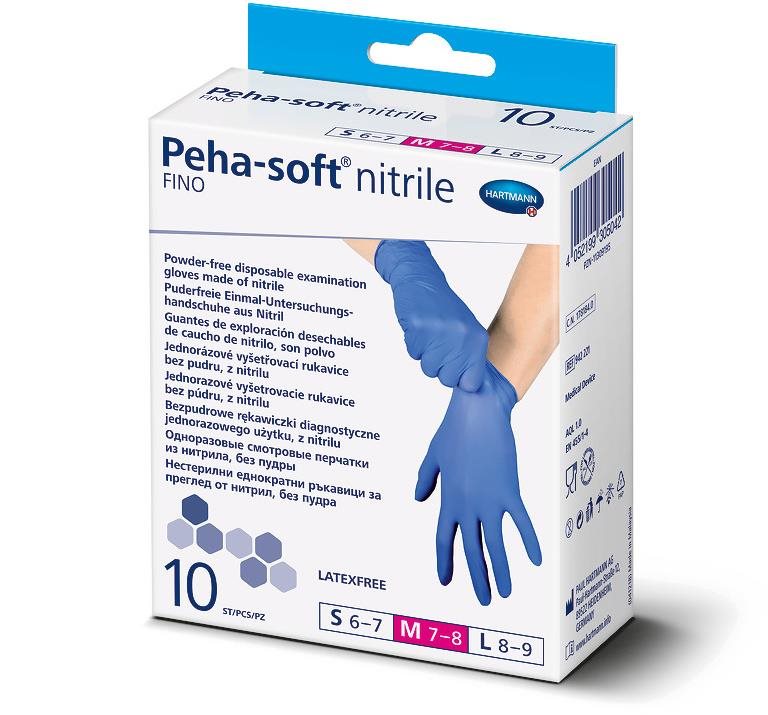 PEHA-SOFT gumené bezlatexové spevnené rukavice M 10 ks Gumené...