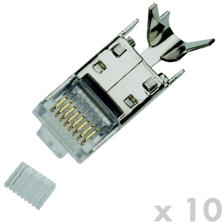 Datacom Plug STP CAT7(6A) 8p8c- RJ45 drôt (10 ks) Konektor