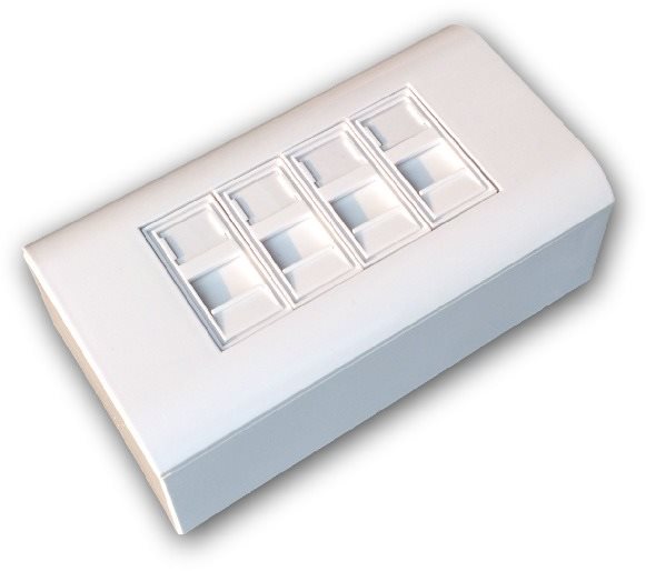 Datacom, CAT5E, STP, 4× RJ45, na omietku aj pod omietku Zásuvka