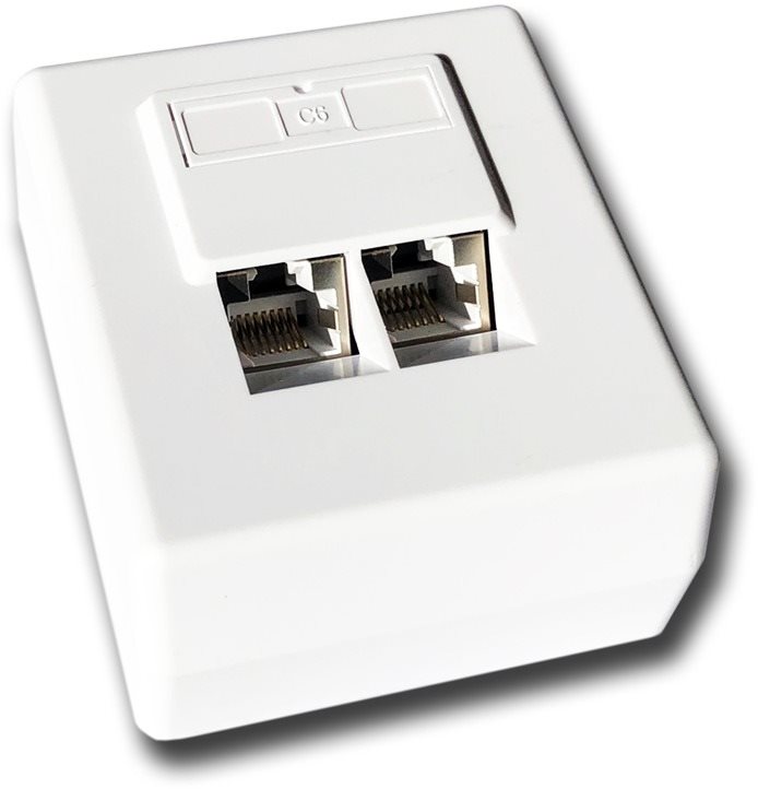 Datacom, CAT6, STP, 2× RJ45, na omietku Zásuvka