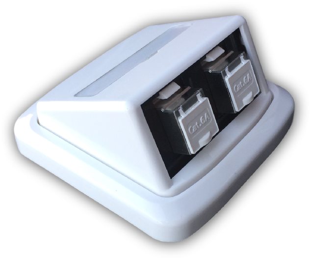 Datacom ABB Tango Datenbuchse STP CAT6A 2xRJ45 Skey weiß Steckdose