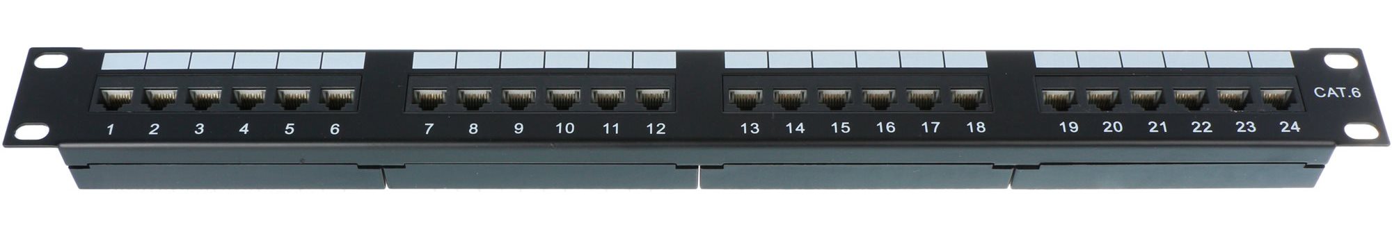Datacom 24x RJ45 Portos, CAT6, UTP, Fekete, 1U Patch panel