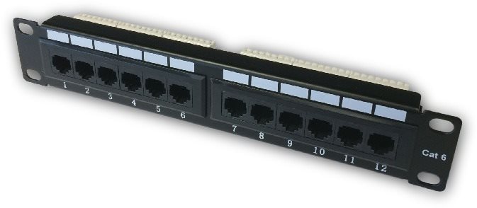 Datacom 10" CAT6 12 portov Patch panel
