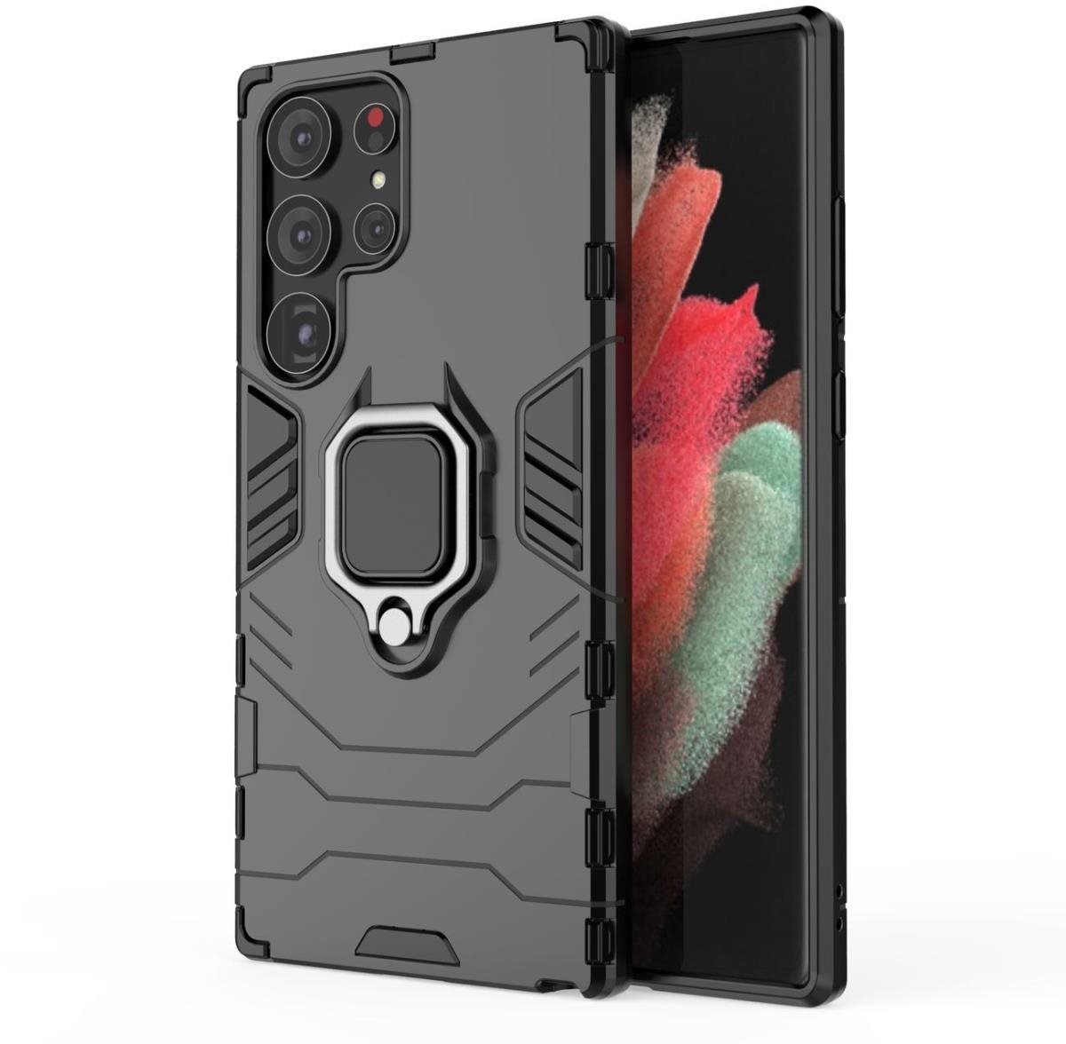 MG Ring Armor kryt na Samsung Galaxy S23 Ultra, čierny Kryt na mobil