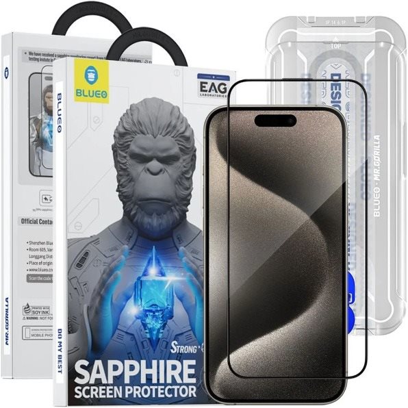 Blueo Sapphire Screen Protector With Applicator iPhone 15 Pro Max...