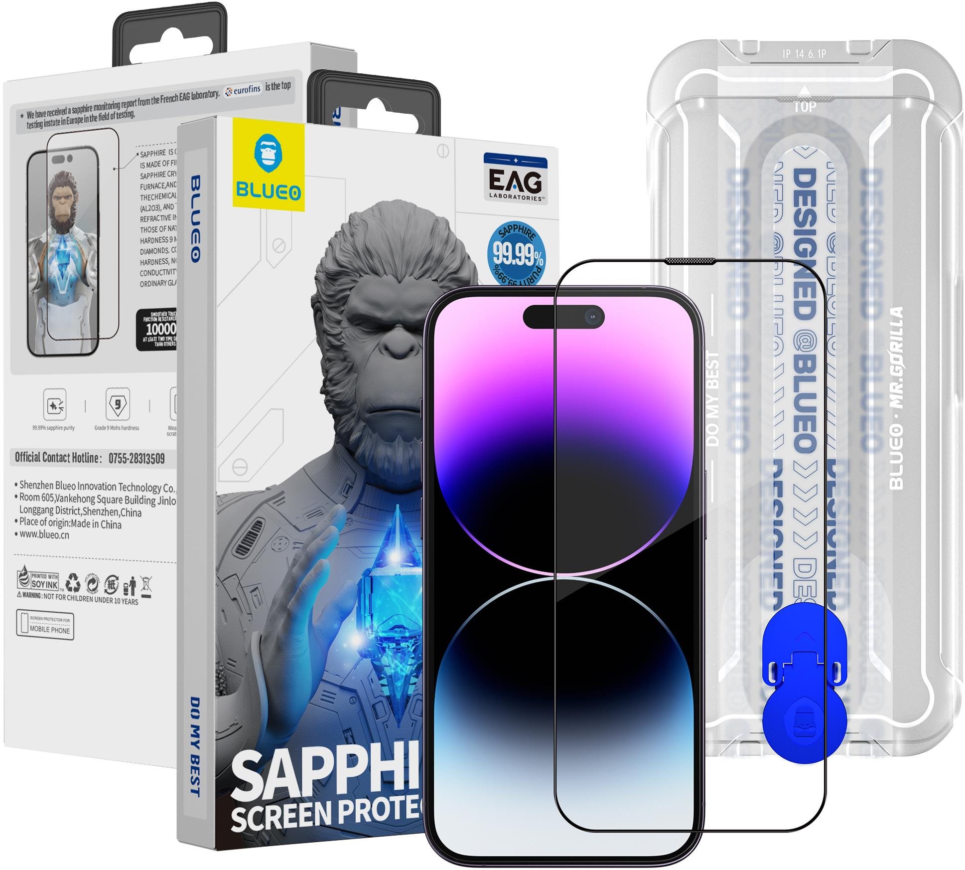 Blueo Sapphire Screen Protector iPhone 14 Pro Max üvegfólia +...