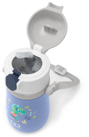 MonBento Detský termohrnček Stram Blue Dino, modrý Termohrnček