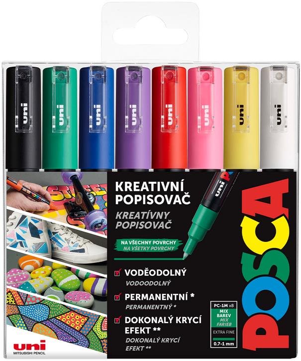 UNI Posca 1M 8 ks základné Fixky
