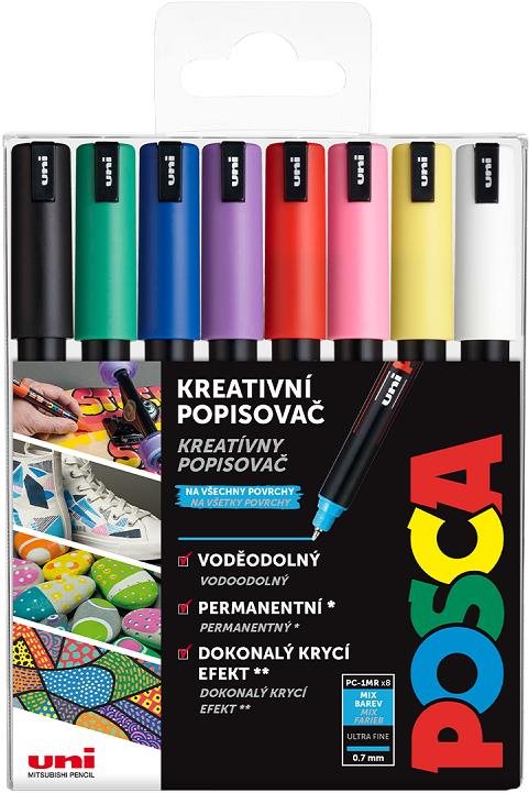 UNI Posca 1MR 8 ks základné Fixky