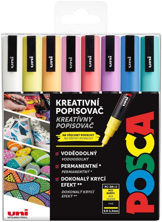 UNI Posca 3M 8 ks pastelové Fixky