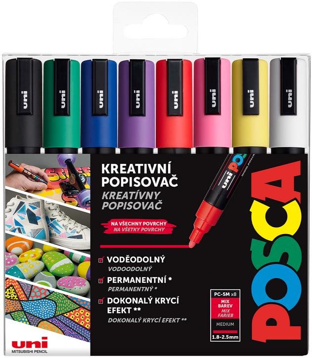 UNI Posca 5M 8 ks základné Fixky