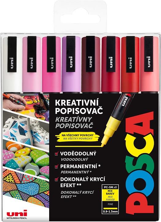 UNI Posca 3M 8 ks teplé tóny Fixky