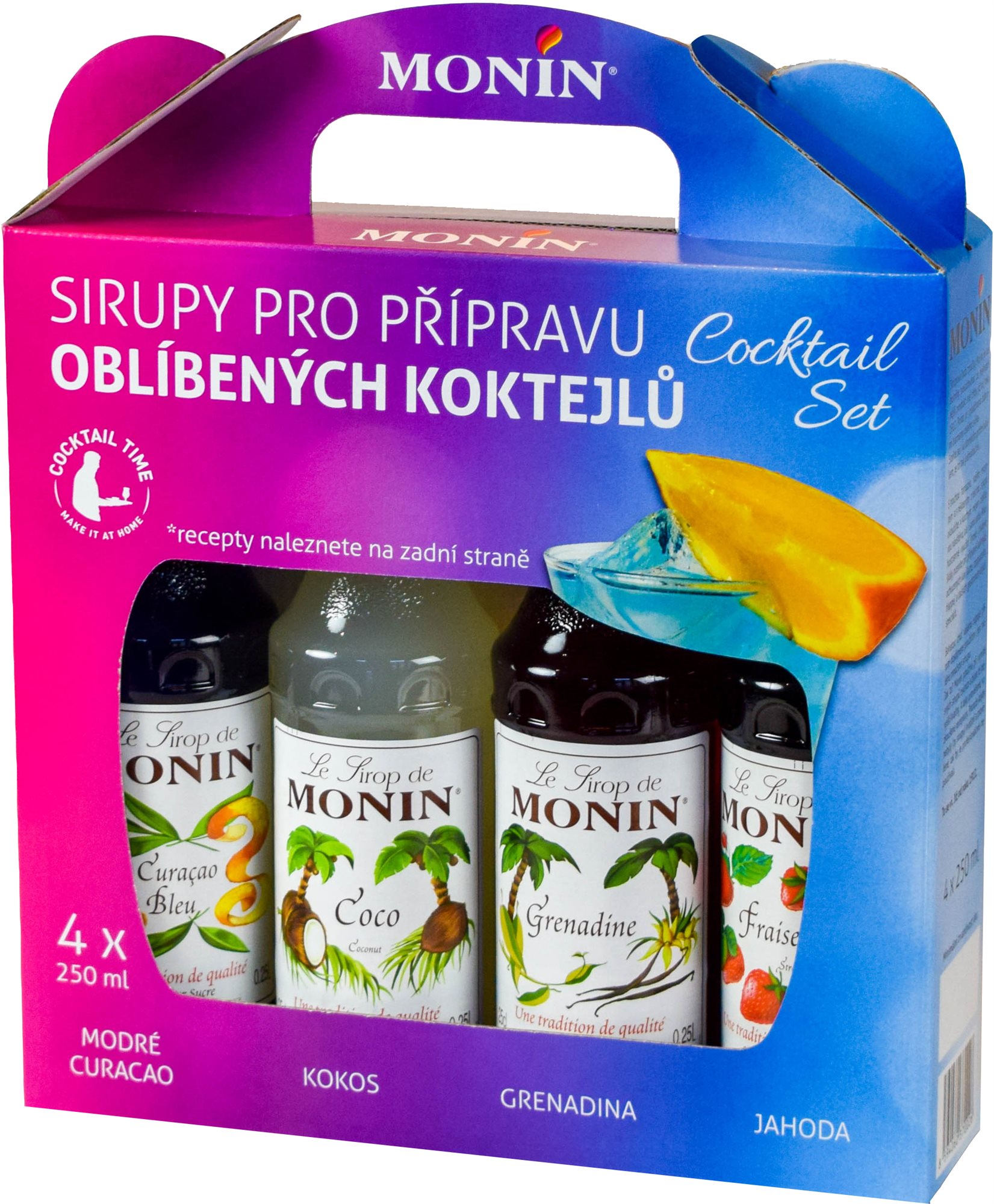 MONIN COCKTAIL BOX 4 x 0,25 l sirup Sirup