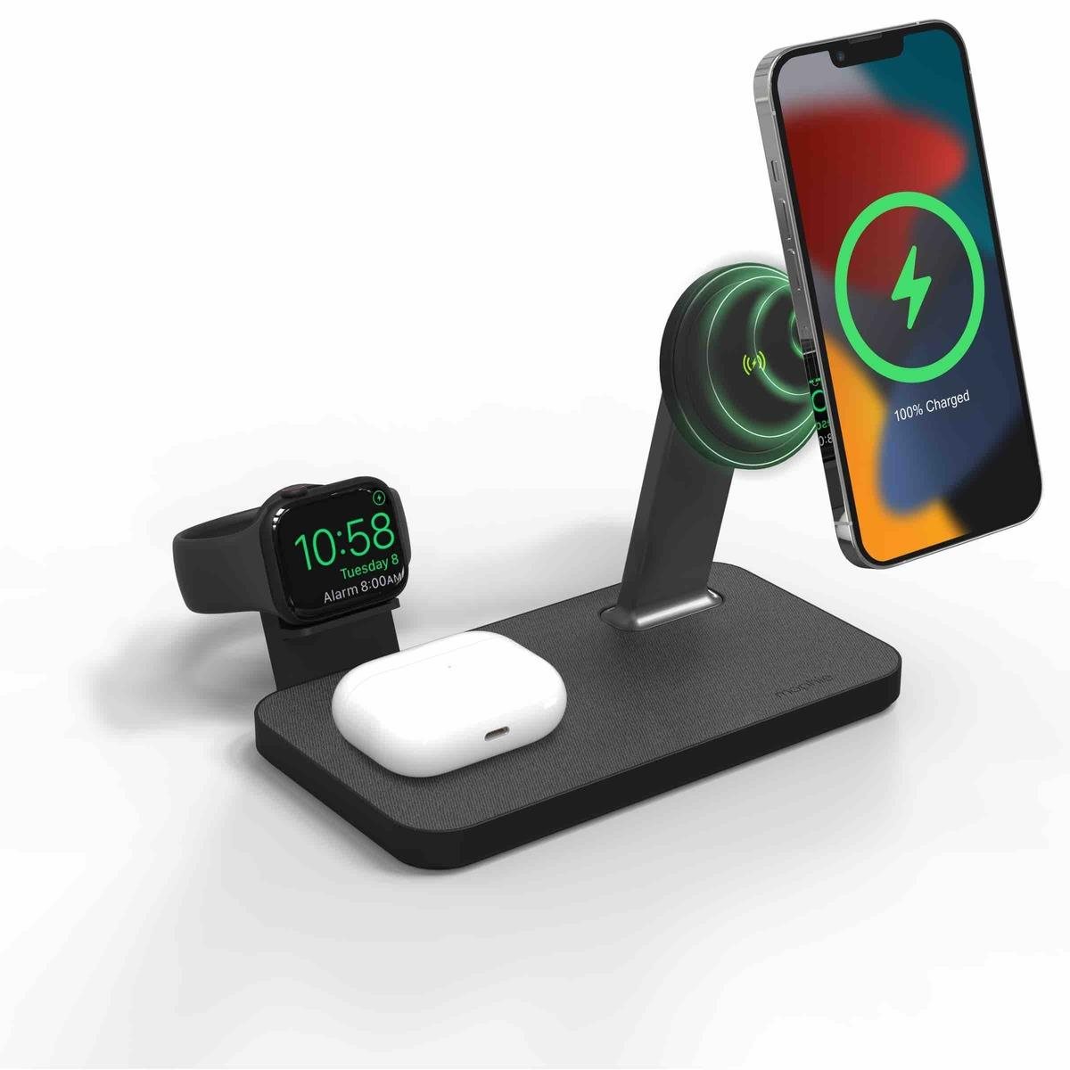Mophie Snap+ 3 v 1 čierna MagSafe bezdrôtová nabíjačka