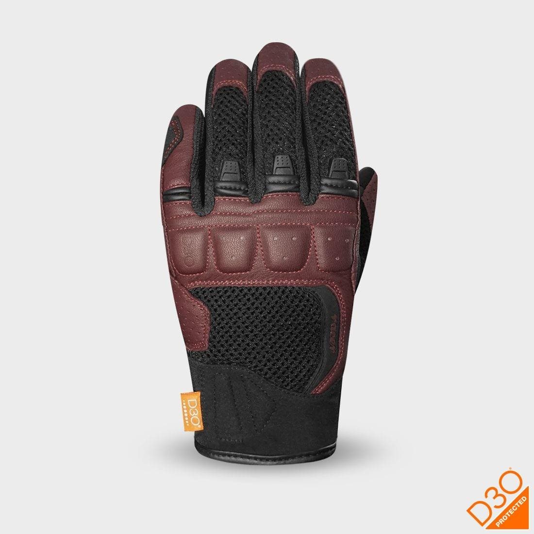 Racer Ronin, čierna/červená burgundy, veľkosť M Rukavice na motorku