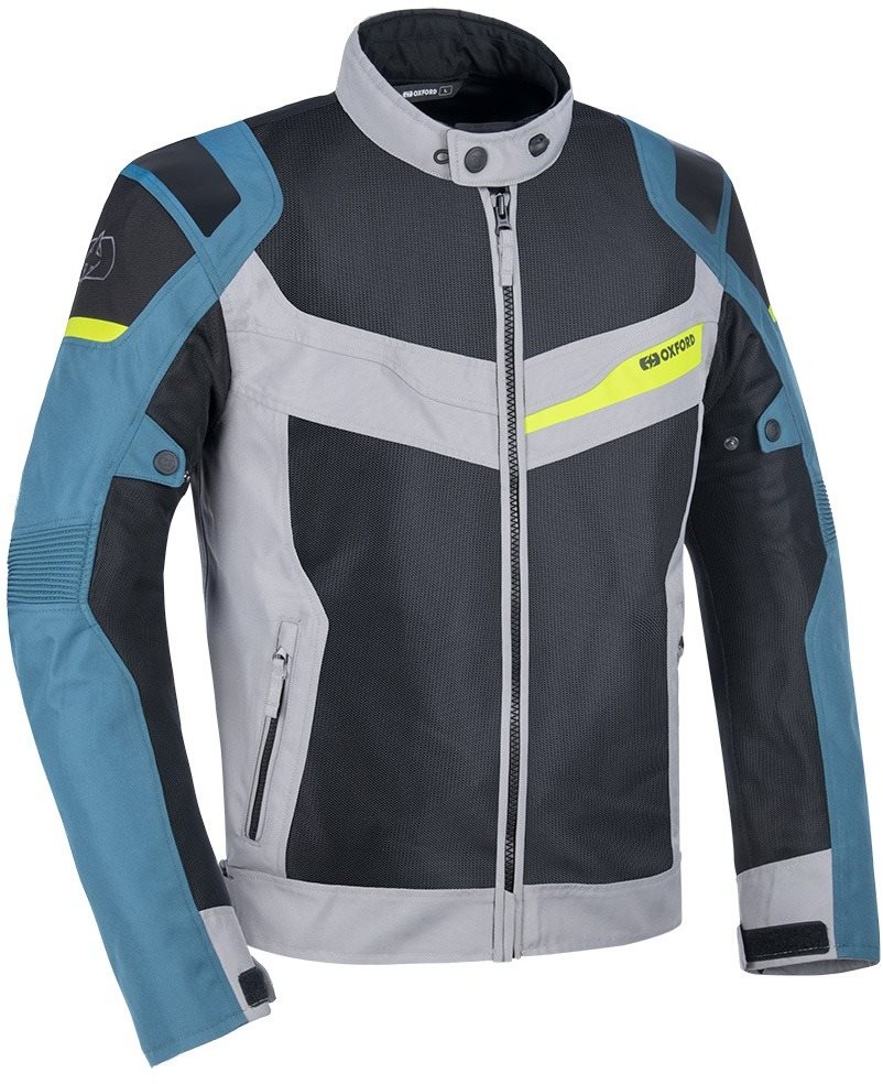 Oxford Dakar D2D Air, strieborná/modrá/fluo, XL Motorkárska bunda