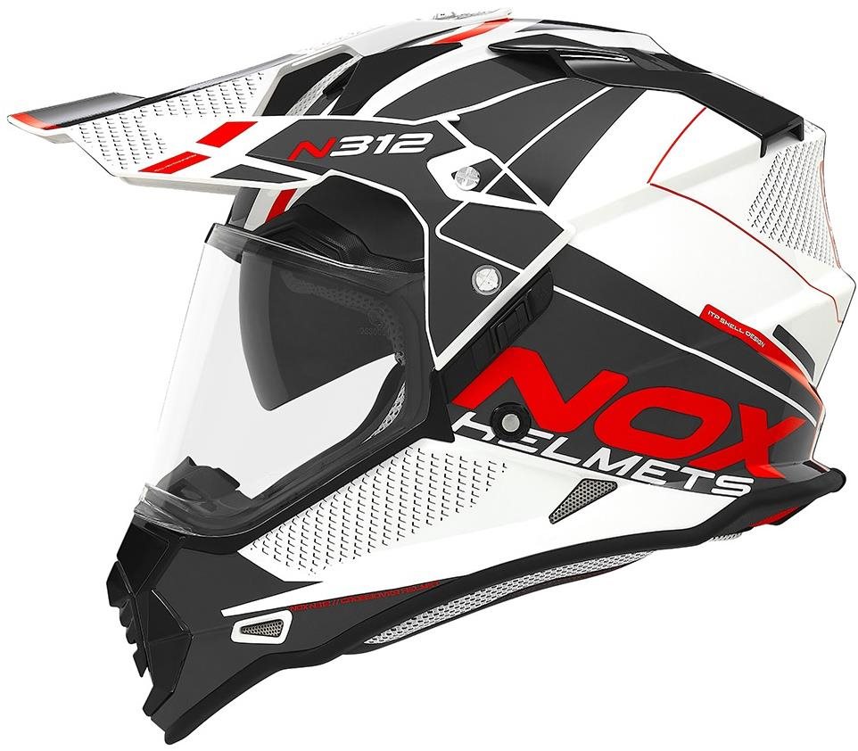NOX N312 Drone 2024, biela, čierna, červená, veľkosť L Prilba na...