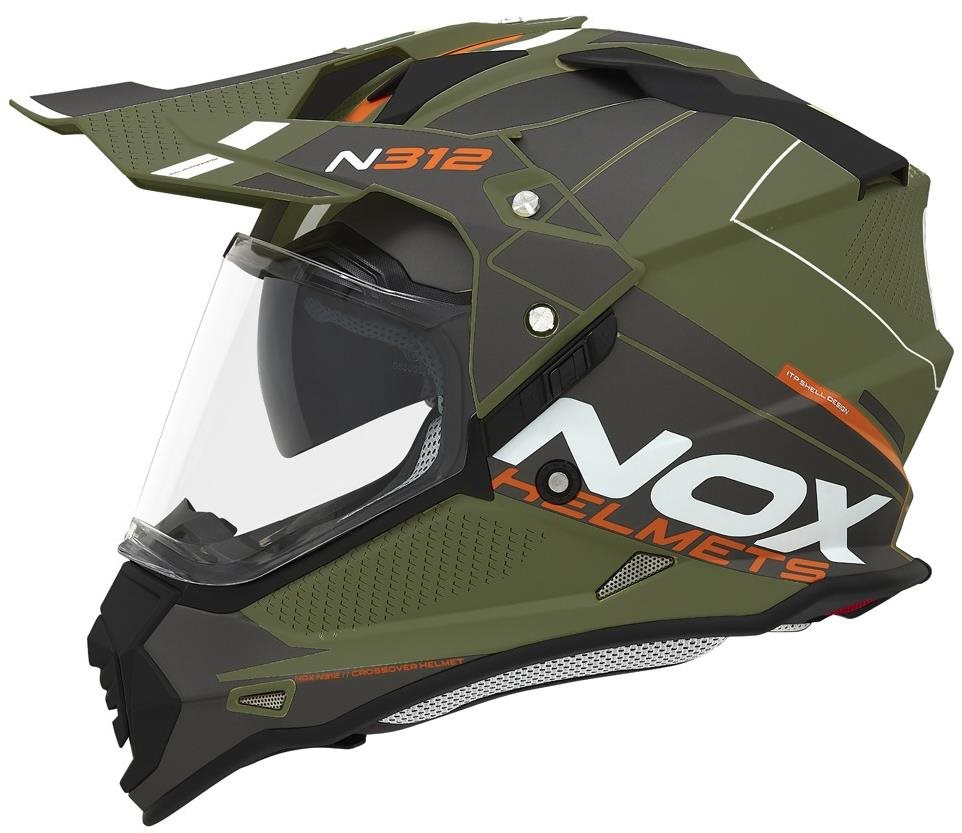 NOX N312 Drone 2024, khaki matná, oranžová, veľkosť XS Prilba na...