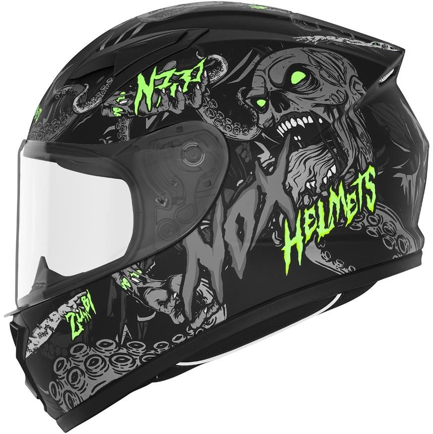 NOX N731 Zumbi 2024, detská, čierna matná, zelená, veľkosť L Prilba...