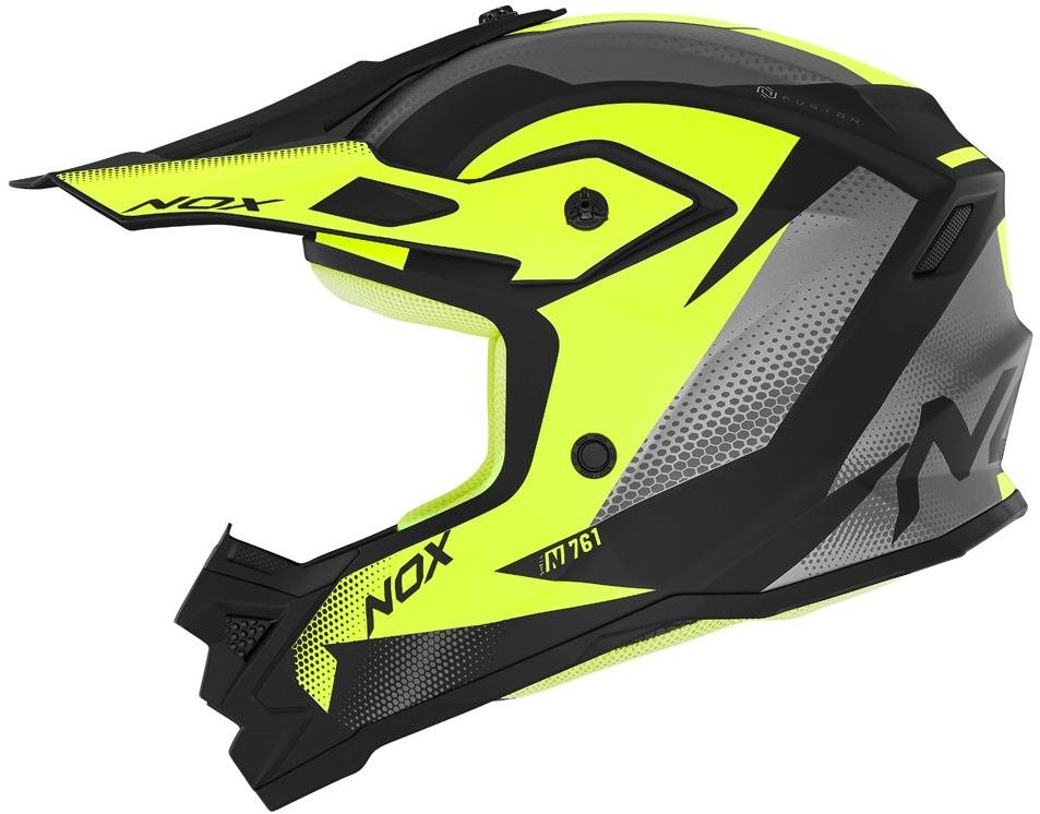 NOX N761 MX 2024, detská, neón žltá, čierna, sivá, veľkosť 2XL...