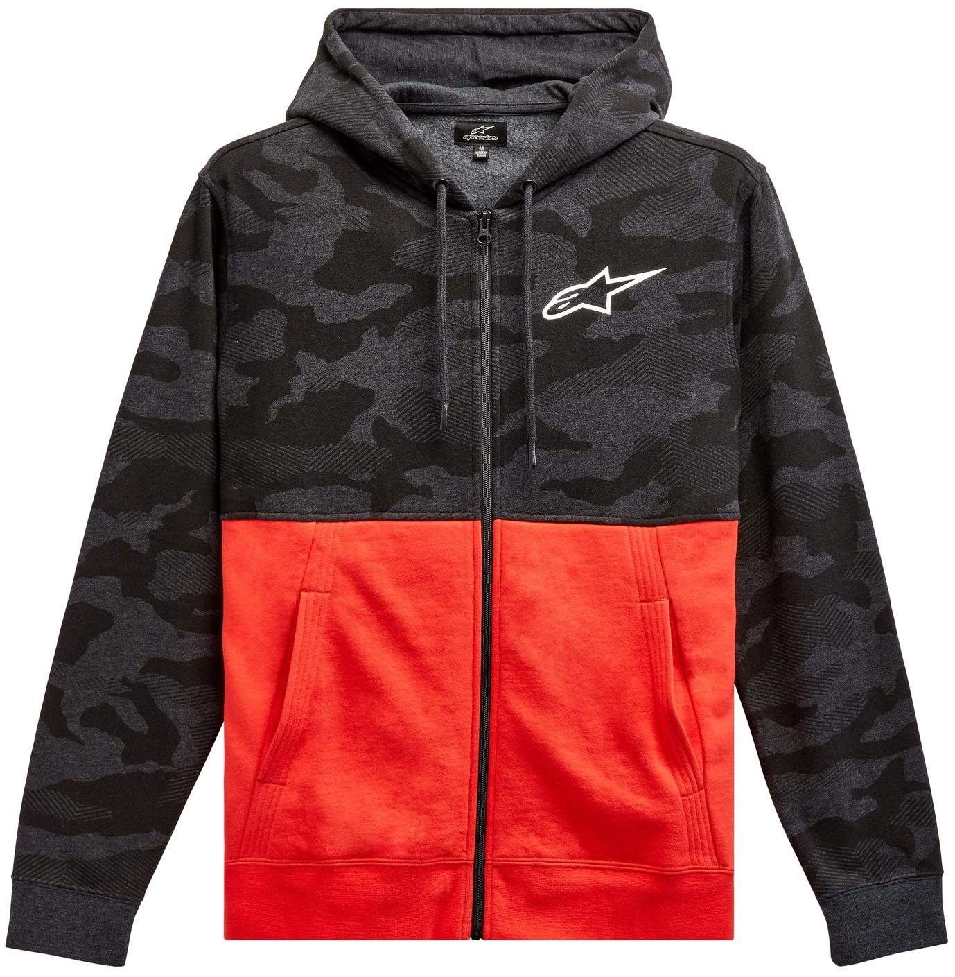ALPINESTARS mikina Camo Block Hoodie, sivá camo/červená fluo,...