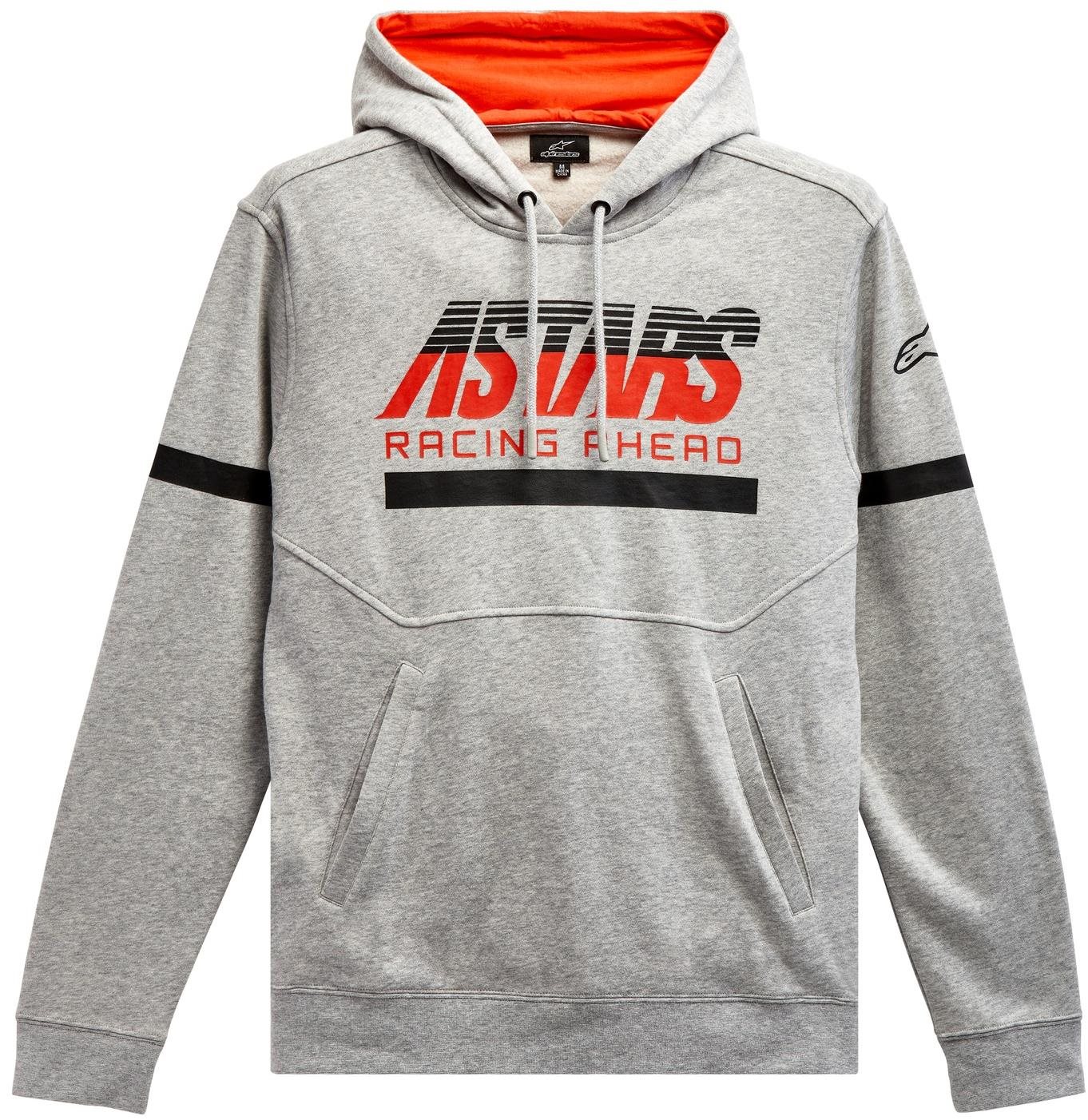 ALPINESTARS mikina Club Hoodie, sivá/čierna/červená, veľkosť S Mikina