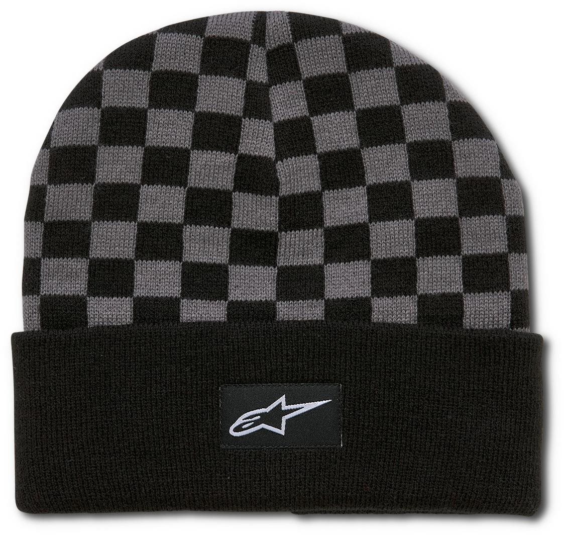 ALPINESTARS čiapka Checkered Cuff Beanie, čierna/sivá Zimná čiapka