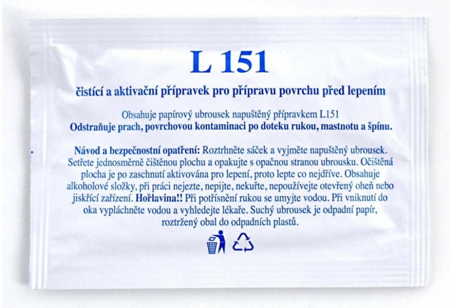 L151 čisticí a aktivační ubrousek Odmasťovač
