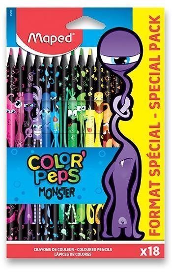 Maped Color´Peps Monster bezdrevné 18 farieb Pastelky