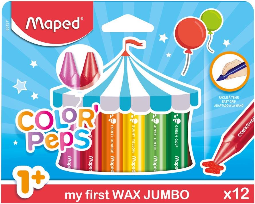 Maped Wax JUMBO 12 farieb Voskovky