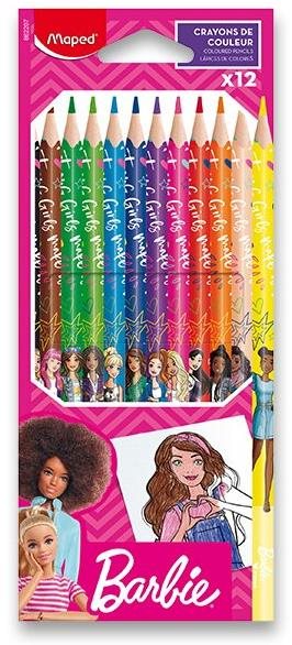 MAPED Barbie, trojhranné, 12 farieb Pastelky