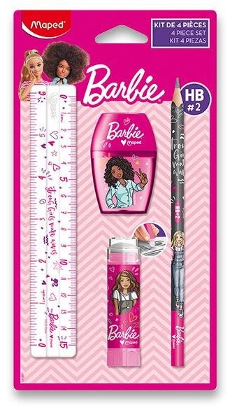 MAPED Barbie ceruza, radír, vonalzó és hegyező Írószer készlet