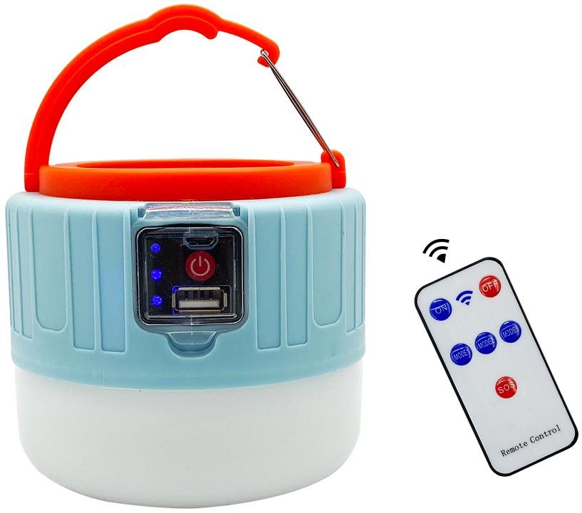 LED solárne kempingové svetlo s USB modré, iPRO, 3 W, neutrálna...