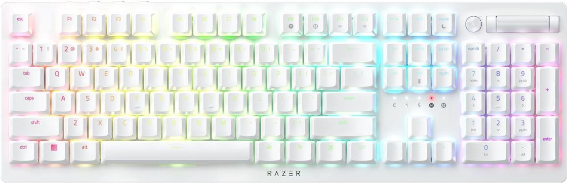 Razer DeathStalker V2 Pro (Purple Switch) – White – US Layout Herná...