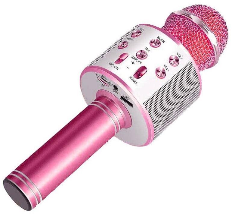 MG Bluetooth Karaoke mikrofón s reproduktorom, ružový Mikrofón