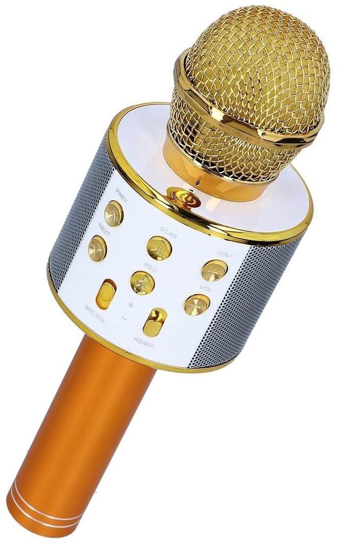 MG Bluetooth Karaoke mikrofón s reproduktorom, zlatý Mikrofón