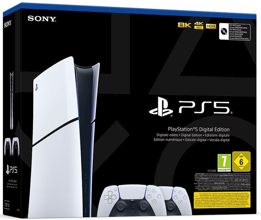 PlayStation 5 (Slim) Digital Edition + 2x DualSense Wireless...