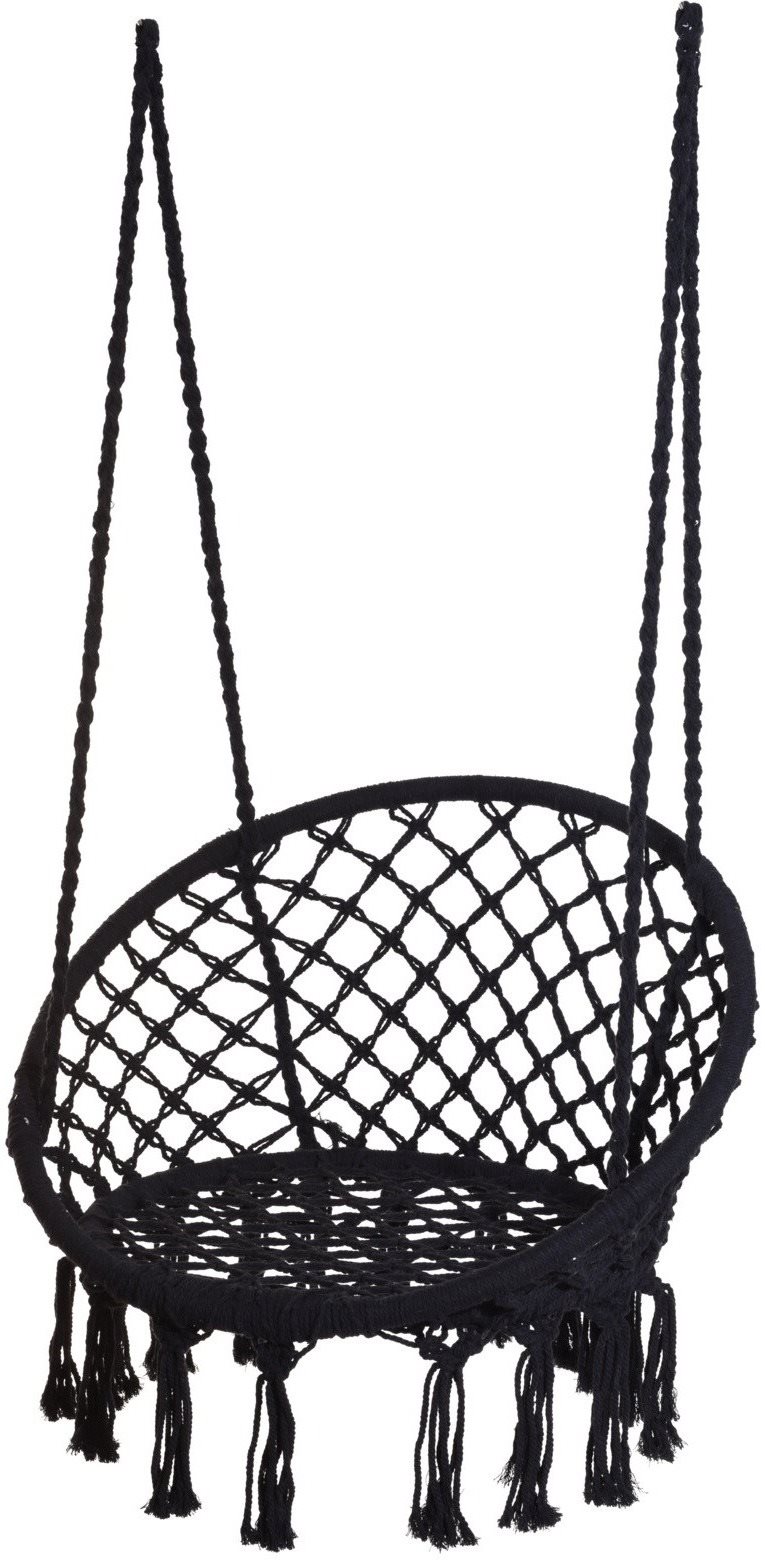 IGOTREND Závesné kreslo hojdacie, 80 cm, čierne Závesné kreslo