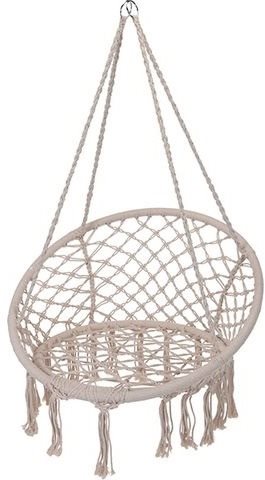 IGOTREND Závesné kreslo hojdacie, 80 cm, biele Závesné kreslo