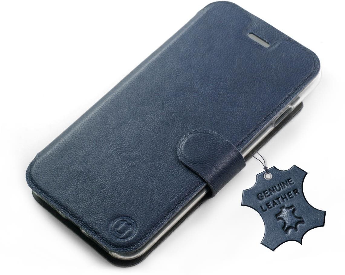 Mobiwear kožené flip na Samsung Galaxy S23 Plus – Modré Puzdro na...