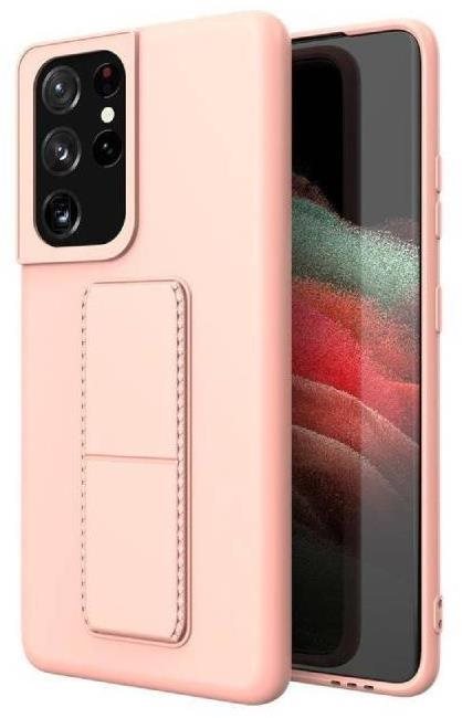 Kickstand silikónový kryt na Samsung Galaxy S21 Ultra 5G, ružový...