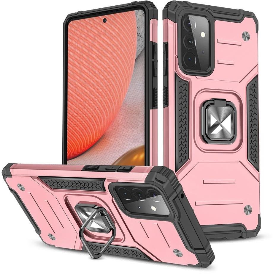 Ring Armor plastový kryt na Samsung Galaxy A72 4G, ružový Kryt na...