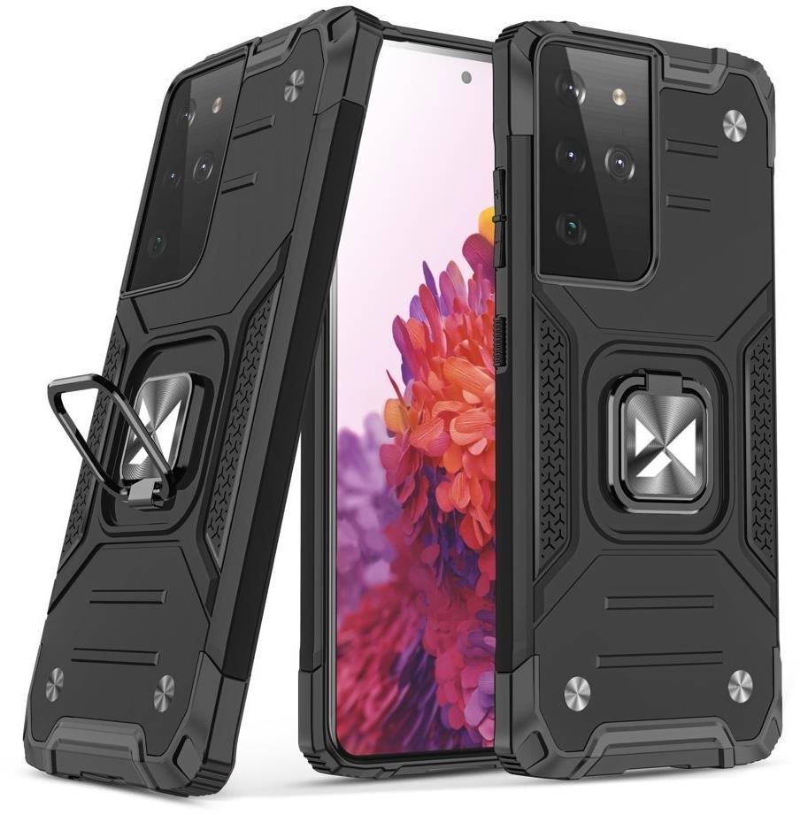 Ring Armor plastový kryt na Samsung Galaxy S22 Ultra, čierny, 39827...