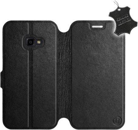 Flip puzdro na mobil Samsung Xcover 4 – Čierne – kožené – Black...
