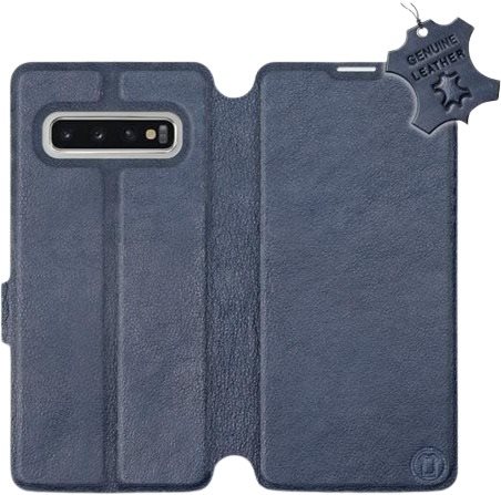 Flip puzdro na mobil Samsung Galaxy S10 – Modré – kožené – Blue...