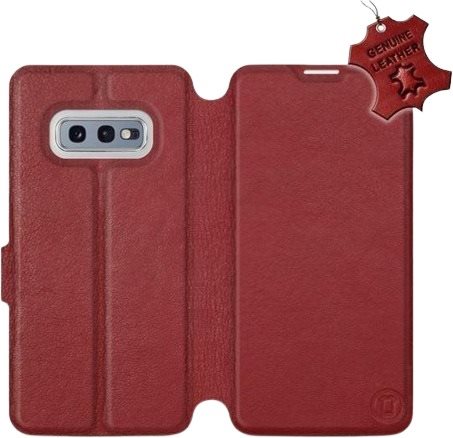 Flip puzdro na mobil Samsung Galaxy S10e – Tmavo červené – kožené –...