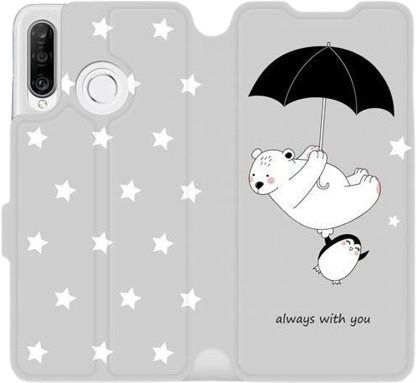 Flipové puzdro na mobil Huawei P30 Lite – MH08P Medvedík a tučniak...